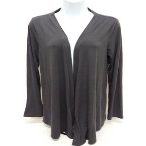 Women's Small Bump in the Night Long Sleeve Solid Gray Open Cardigan